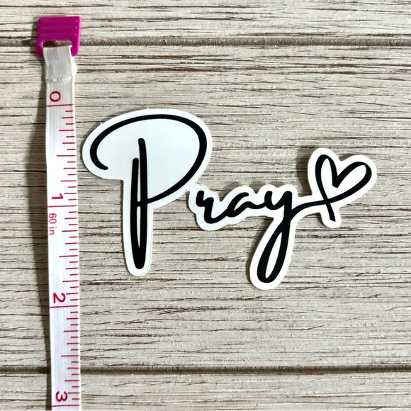 Bella Canvas | Maroon Tri-Blend Tee & Sticker Pray w/ Heart Design - Picture 6 of 6